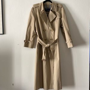 Vintage Burberry Trench Coat with Detachable Wool Liner 12 16